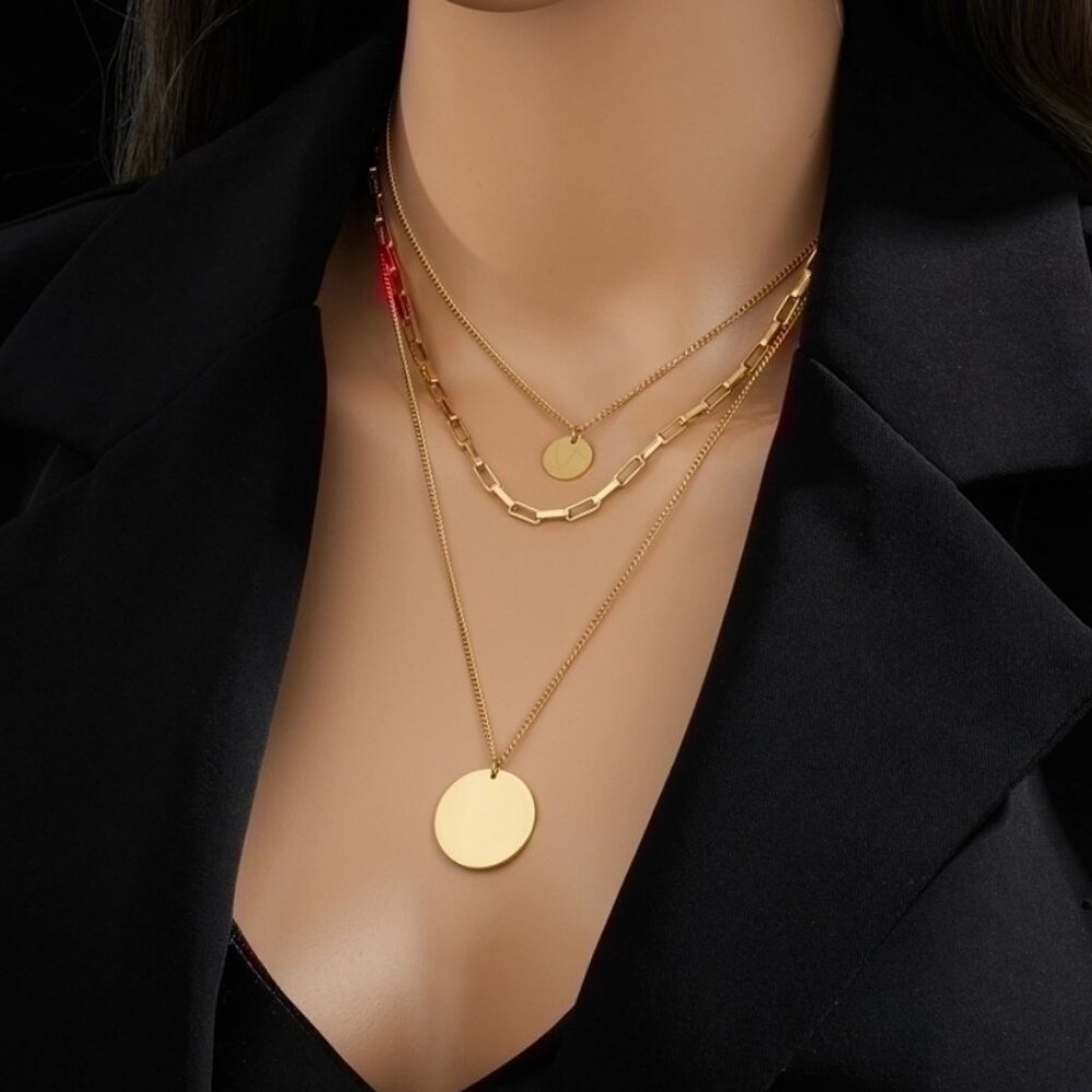 18k gold stainless steel necklace
